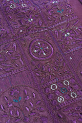 Wine Thread And Sequins Embroidered Sherwani Set For Boys