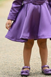 Elegant Purple Party Frock with Center Flower Detail For Girls