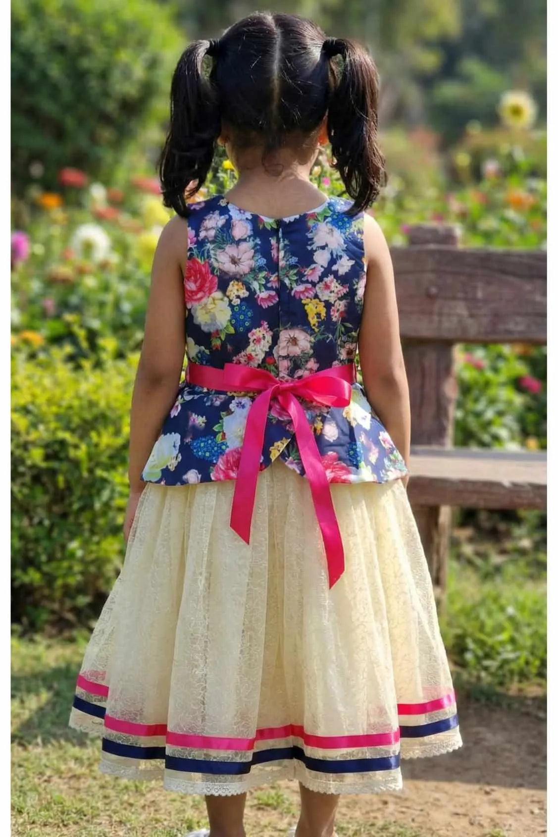 Multicolor Floral Printed Frock For Girls