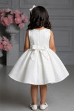 Girls White Butterfly Embellished Party Wear Frock