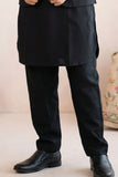 Boys Black Kurta Pajama Set with Nehru Jacket