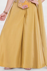 Girls Gold Floral Sequin Embellished Palazzo Set