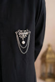 Boys Black Kurta Pajama Set with Nehru Jacket