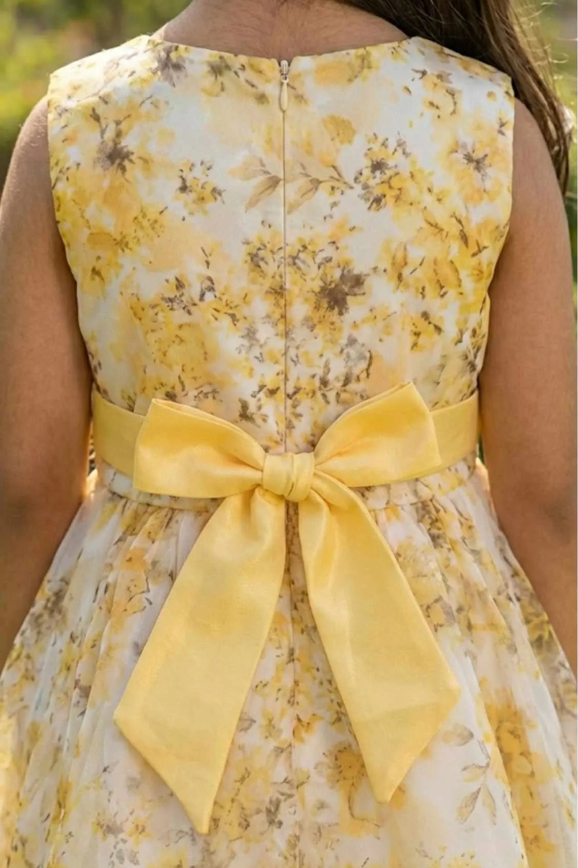 Yellow Floral Frock For Girls