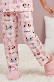 Girls Pink Puppy Print Night Suit Set