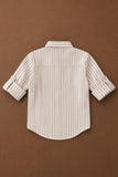 Boys Beige Striped Full Sleeve Casual Shirt