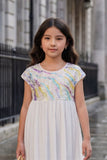 White Sequin Bodice Party Dress For Girls