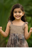 Mocha Brown Party Dress with Sequin Bodice For Girls