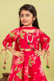Girls Rani Pink Floral Print Sharara Set – Stylish Ethnic Wear
