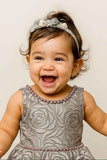 Silver Floral Embellishment Party Wear Gown For Girls