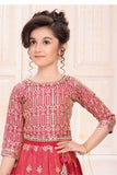 Red Sequins Embroidered Lehenga Choli With Sling Bag For Girls