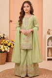 Pista Floral Zari Work Designer Wear Palazzo Set