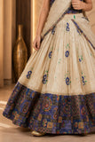 Purple Patchwork Lehenga Choli with Attached Dupatta for Girls