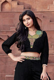 Designer Black Palazzo Set With Multicolor Thread Embroidery for Girls