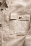 Beige Printed Cotton Shirt for Boys