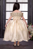 Fawn Sequined High-Low Party Wear Frock for Girls