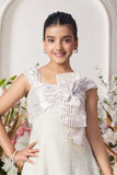 Cream Sequin Gown with Statement Bow and Shimmer Detailing For Girls