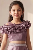 Lavender Ruffle Lehenga Choli Set for Girls