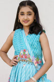 Aqua Blue Floral Lehenga Choli Set