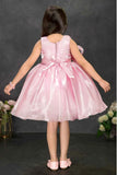 Pink Party Frock with Oversized 3D Flower Applique For Girls