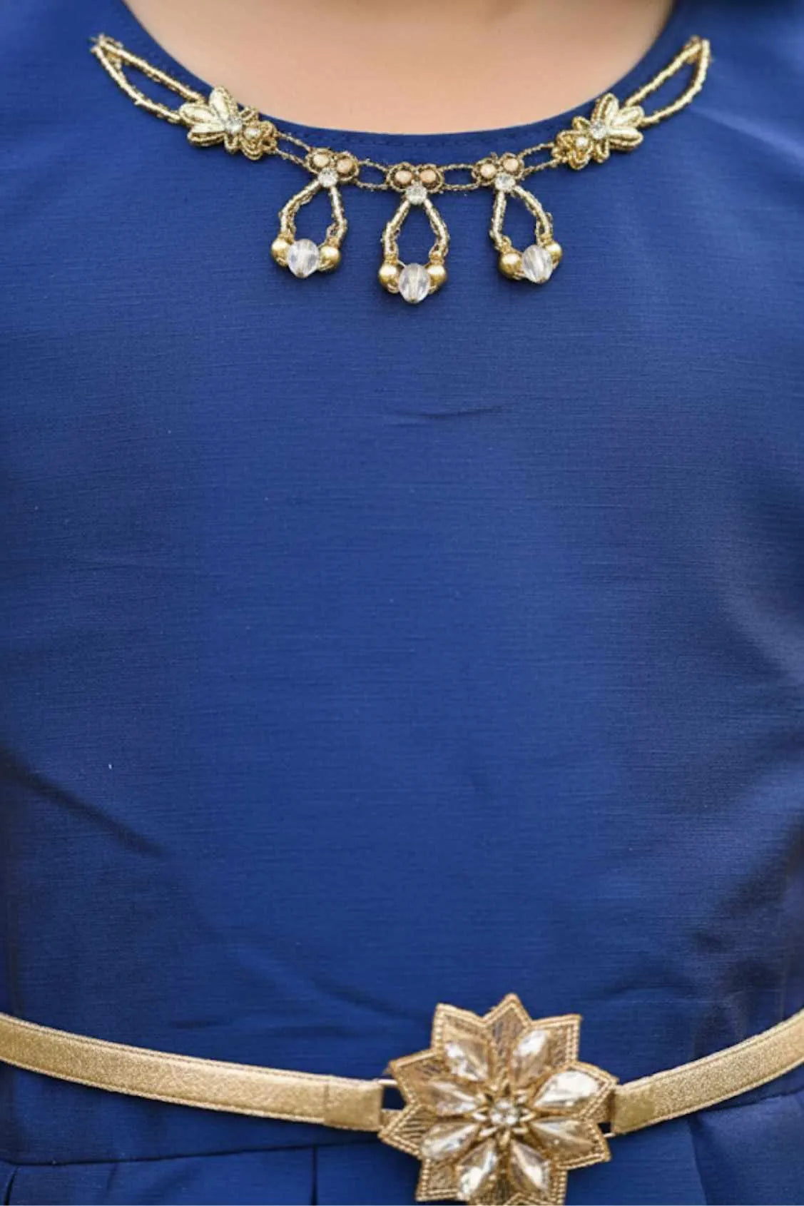 Navy Blue High-Low Frock For Girls