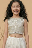 White Embroidered Lehenga Choli For Girls