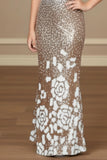 Ombré Gold One-Shoulder Sequin Embellished Mermaid Gown For Girls