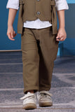 Stylish Brown Waistcoat Suit Set with Bow Tie For Boys