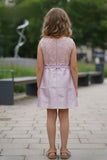 Lavender Floral Embellished Party Dress For Girls
