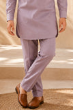 Mauve Pathani Set With Shirt Collar Design For Boys