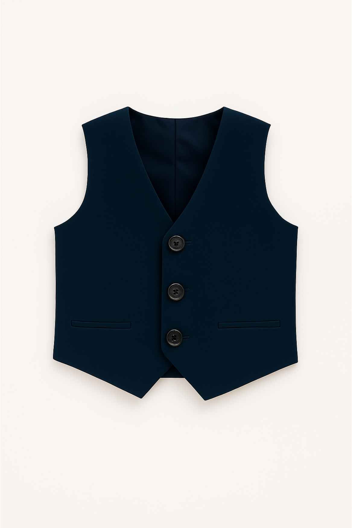 Navy Blue Bead Work Tuxedo With Pant And Waistcoat Set For Boys