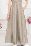 Grey Shimmer Party Gown For Girls
