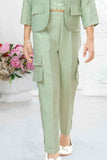 Pista Mirror Work Co Ord Set With Overcoat For Girls