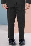 Black Tuxedo With Black Pant And Sequin Waistcoat Set For Boys