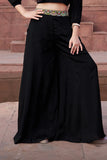 Designer Black Palazzo Set With Multicolor Thread Embroidery for Girls