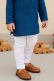 Blue Kurta Set with Sequins Embroidery For Boys