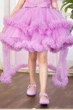 Purple Tailback Frock With Bow Embellished For Girls