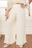 Off White Sequined Top And Palazzo Set For Girls