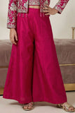 Rani Pink Palazzo Set with Embroidered Jacket For Girls
