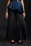Metallic Blue Pleated Top with Pants For Girls