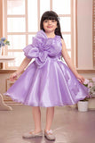 Elegant Lavender Floral And Butterfly Embellished Frock For Girls