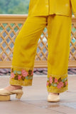 Mustard Yellow Embroidered Ethnic Co-Ord Set For Girls