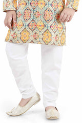 Ethnic Multicolor Printed Kurta Set For Boys