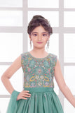 Pastel Green Floral Embroidered Lehenga Choli with Dupatta for Girls