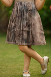 Mocha Brown Party Dress with Sequin Bodice For Girls