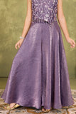 Lavender Organza Palazzo Set with Bead & Sequins Work Top For Girls