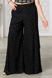 Girls Black Mirror And Zari Embellished Palazzo Set with Dupatta