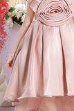 Peach Sleeveless And Floral Embellished Tailback Frock For Girls