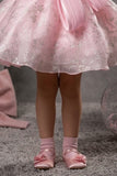Girls Baby Pink 3D Floral Party Dress