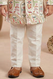 Elegant Boys Cream Jodhpuri Suit With Embroidered Woven Ethnic Motifs
